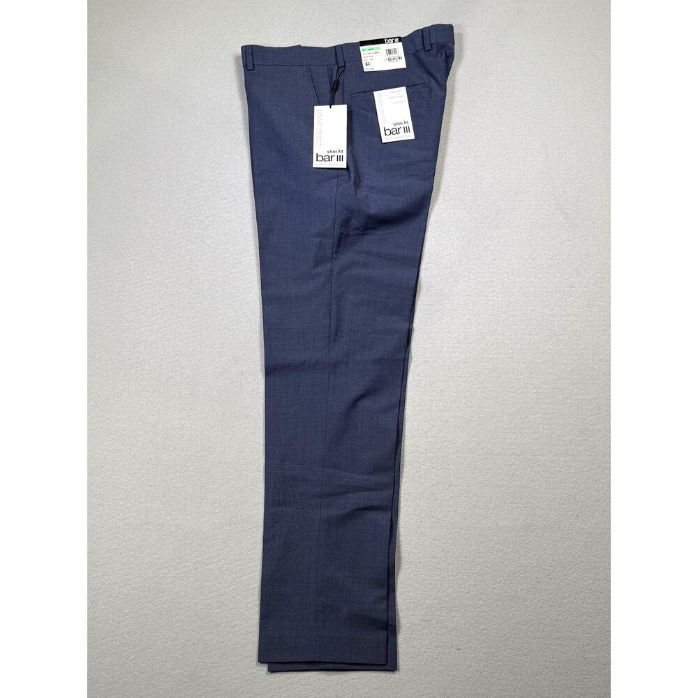 Bar III Men's Slim-Fit Wool Blend Dress Pants blue-34x32 $175 - Picture 3 of 8